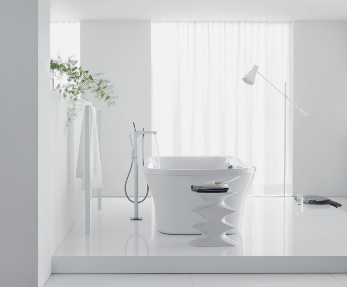 Смеситель для ванны с душем Hansgrohe PuraVida 15473400, белый/хром