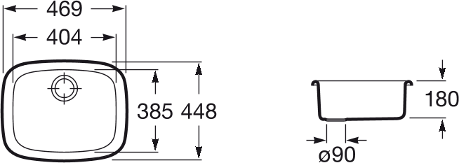 Кухонная мойка 47 см Roca BP 870110400