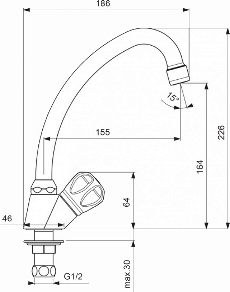 Смеситель Vidima Вит BA159AA для раковины