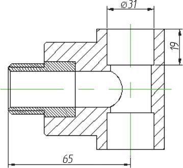 Тройник Kalde 3222-tmo-320b32 32х1/2"