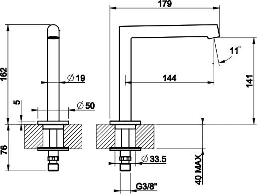 Излив для раковины Gessi Ingranaggio 63321#031, хром