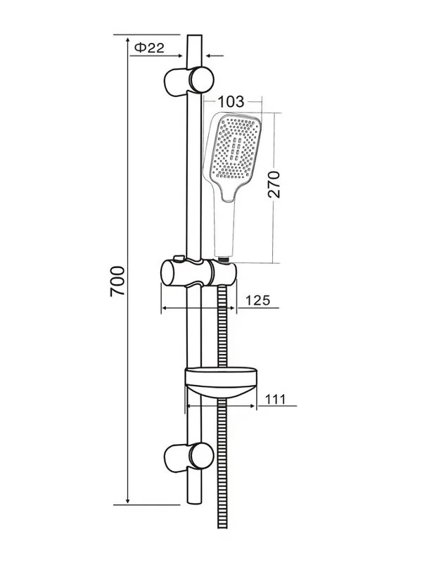 Душевой гарнитур Orange O-Shower OS714cr хром, черный