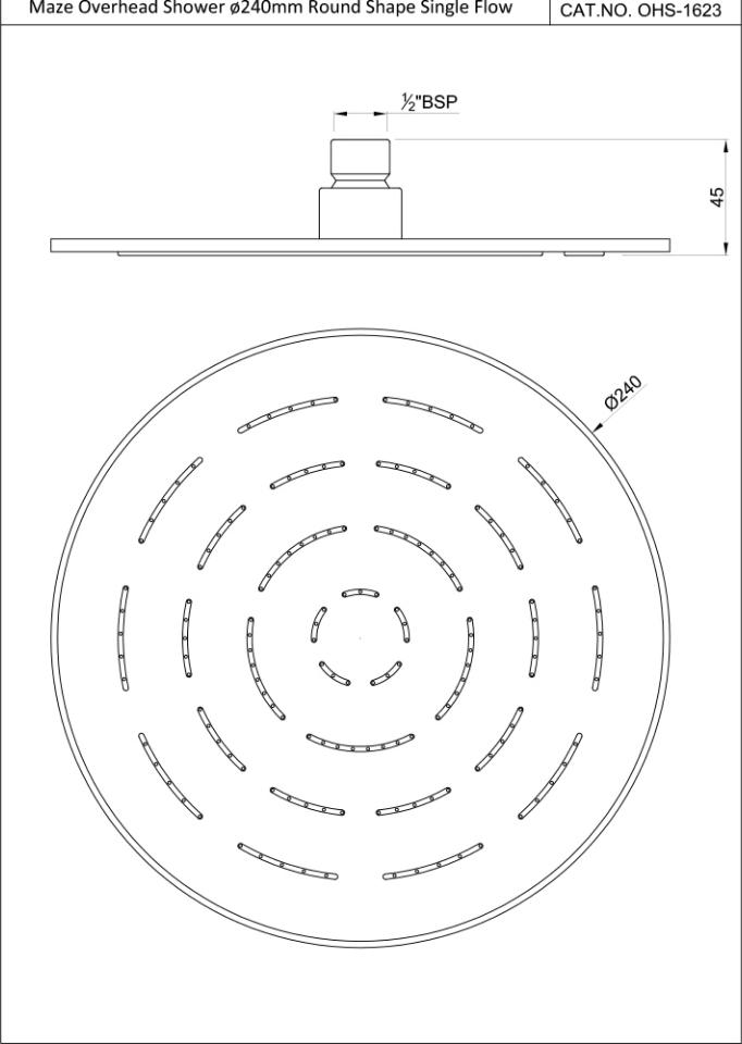 Верхний душ Jaquar Overhead Showers OHS-BLM-1623