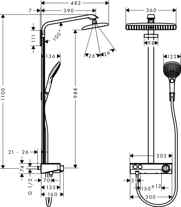 Душевая система Hansgrohe Raindance E 27288000 хром