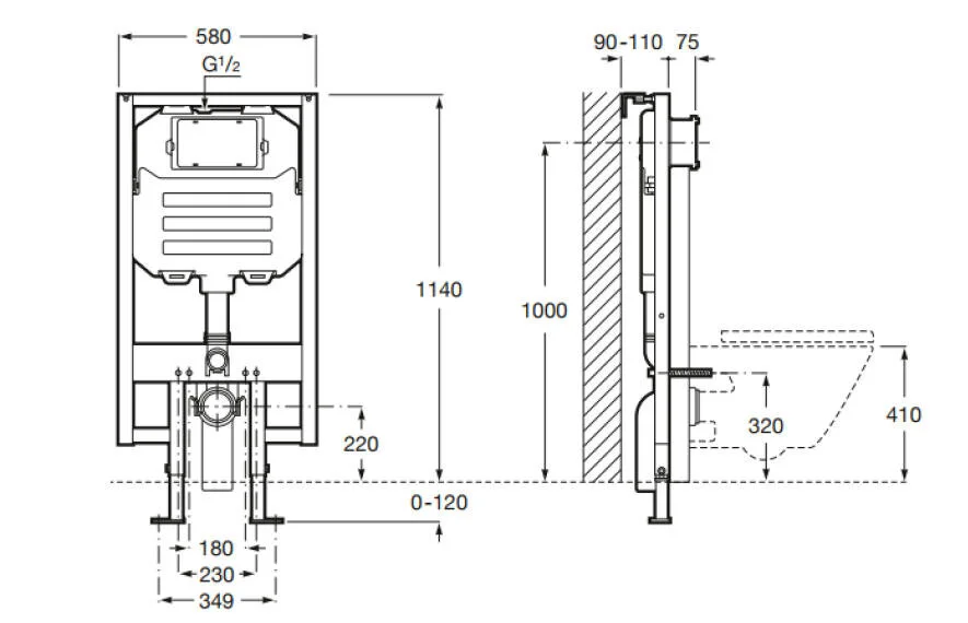 Инсталляционная система Roca Duplo WC Compact 890080020 для унитаза