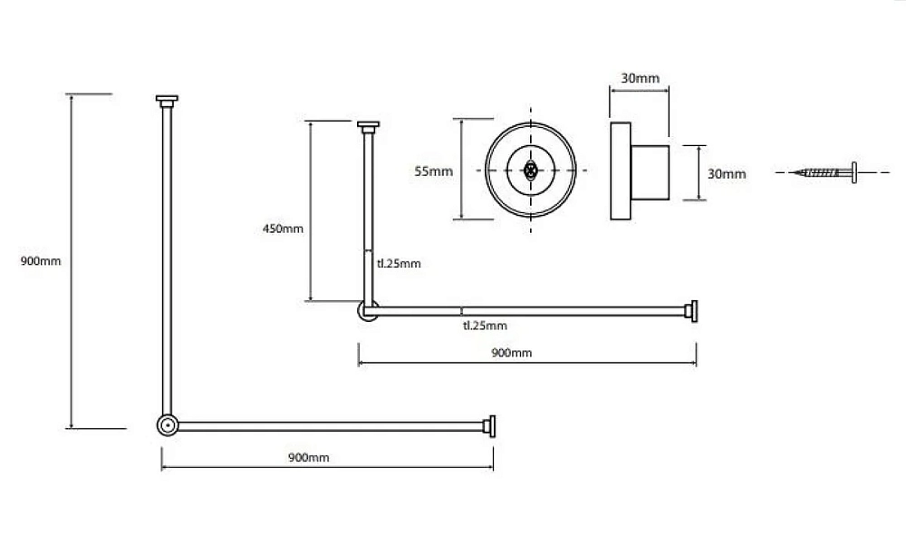 Карниз для ванной Bemeta Shower 101120042 хром