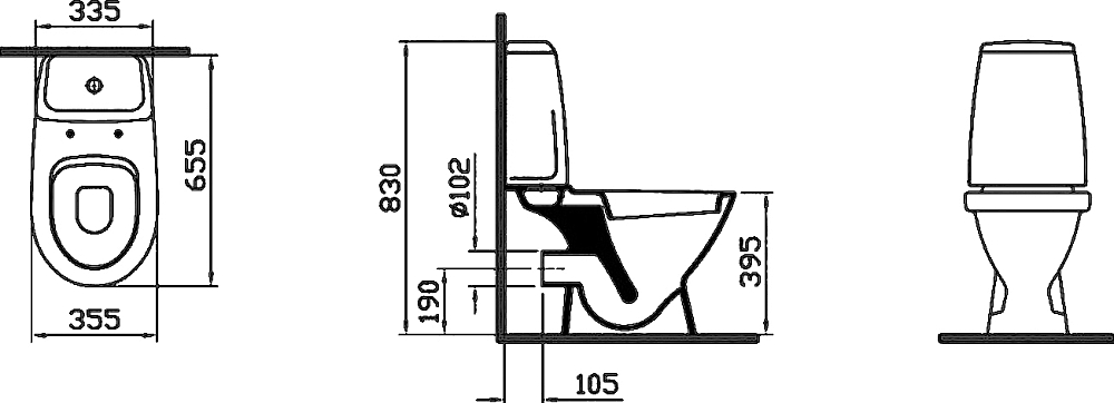 Унитаз-компакт VitrA Grand 9763B003-1206 с функцией биде с сиденьем