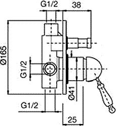 Смеситель Nice Funny N-6000-7B с внутренней частью для ванны с душем