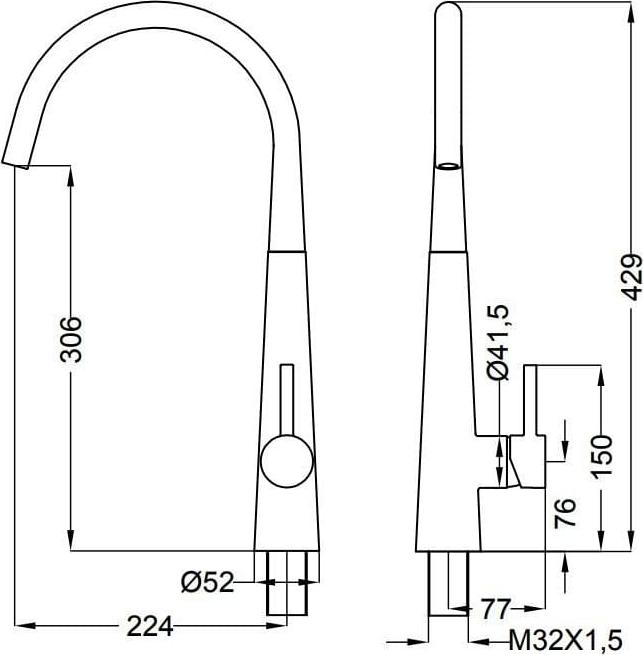 Смеситель Zorg Sanitary ZR 306 Y для кухонной мойки