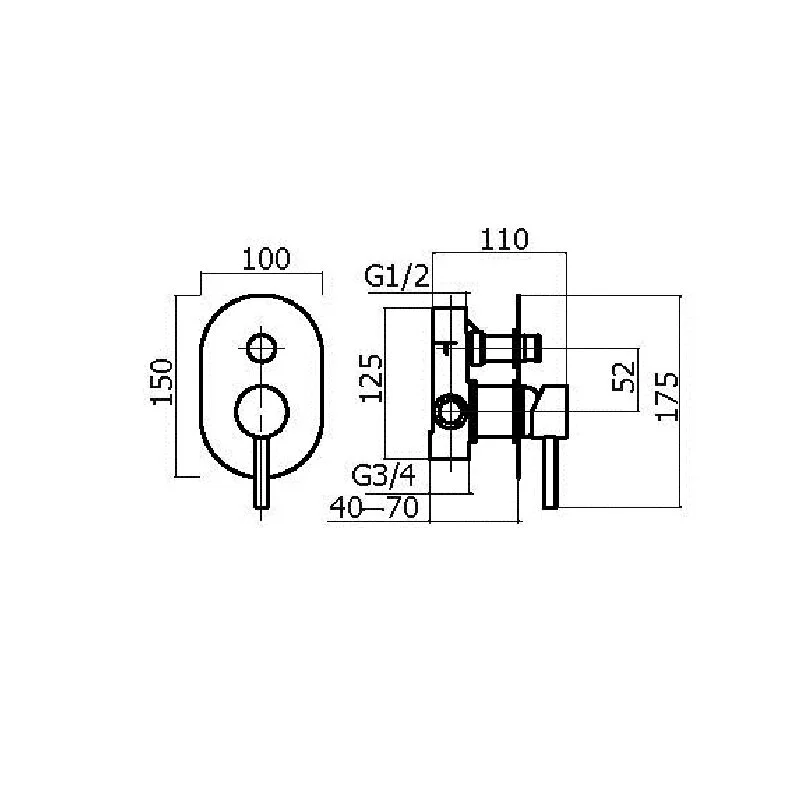 Смеситель для ванны с душем Plumberia Selection Ixo XO1001CS хром