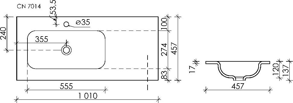 Раковина Ceramica Nova Element 101 L CN7014, белый