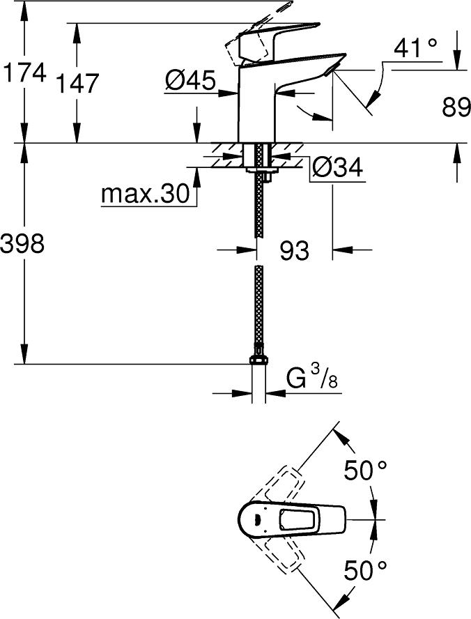 Смеситель для раковины Grohe BauLoop 23337001, хром