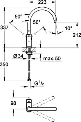 Комплект Кухонная мойка Grohe K400 31566SD0 + Смеситель Grohe BauClassic 31234000 для кухонной мойки