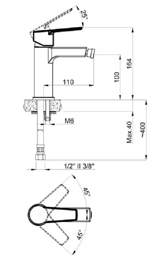 Смеситель для биде Azario Enzo AZ-15716601 хром