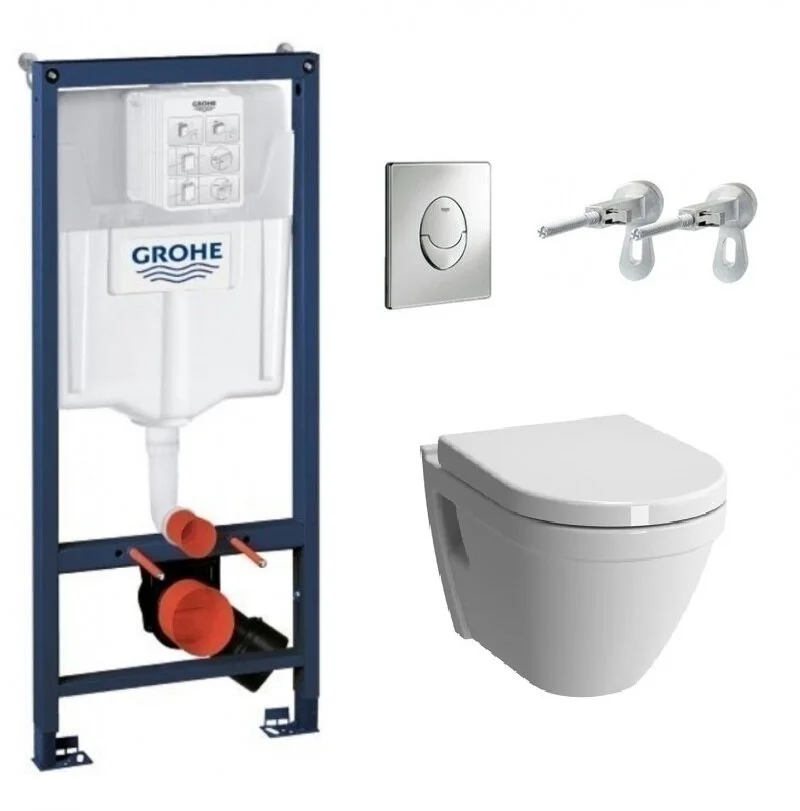 Инсталляция Grohe с унитазом Vitra S50 5318B003-0075, сиденье микролифт, комплект 38721001/5318B003-0075/94-003-009