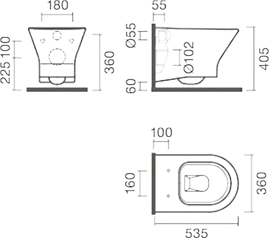 Подвесной унитаз Sanitana Nexo S10075918200000, белый