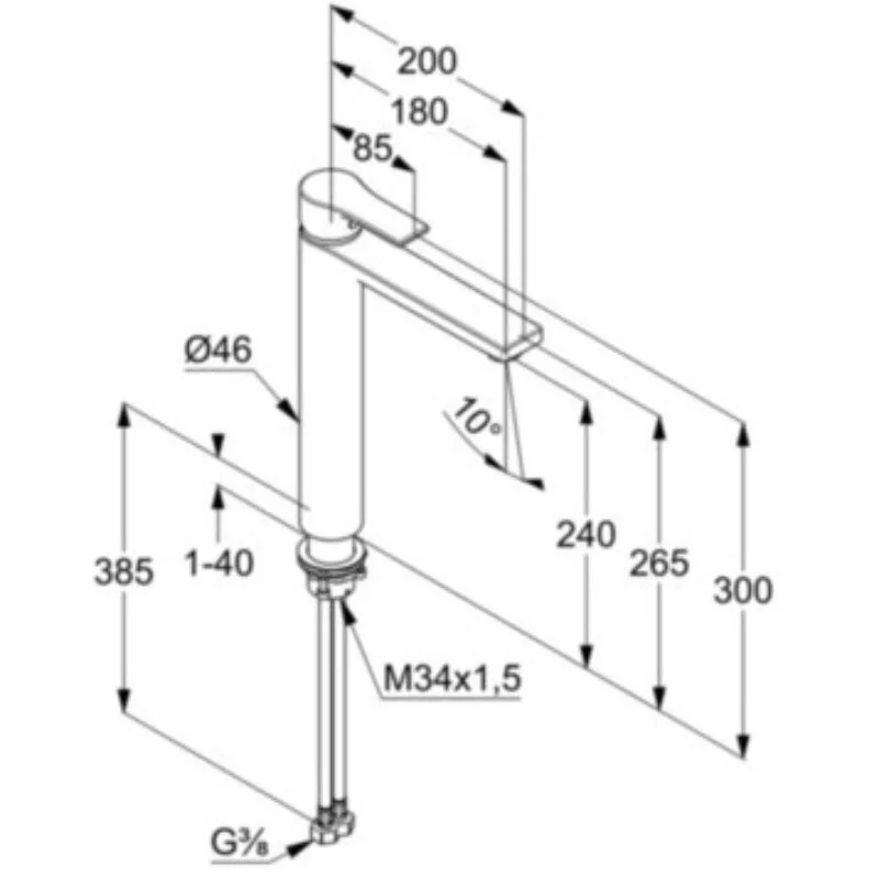 Смеситель для раковины Kludi Zenta 482563965 черный матовый