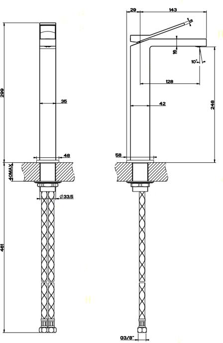 Смеситель для раковины Gessi Rettangolo K 53006#031, хром