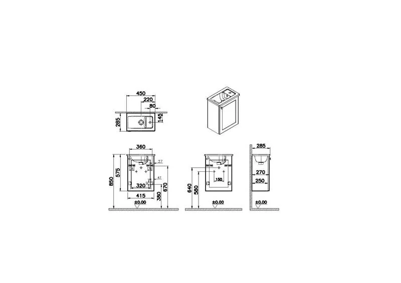 Тумба под раковину VitrA Root Classic 68608 синий