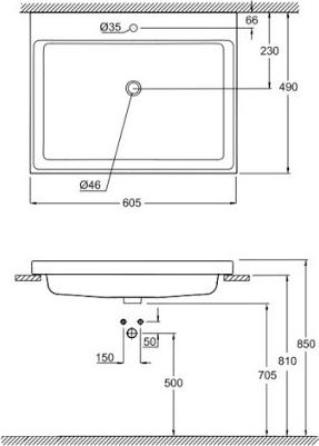 Раковина Grohe Cube Ceramic 3947900H 60 мс