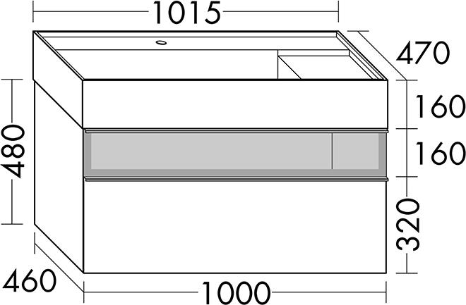 Тумба с раковиной 101 см Burgbad Yumo SFKL102 F3193 G0179 C0001*1, белый