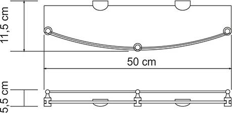 Полка WasserKRAFT Kammel K-8344, хром