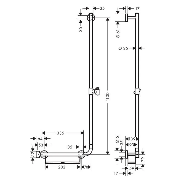 Штанга душевая Hansgrohe Unica Comfort 26404400 хром, белый