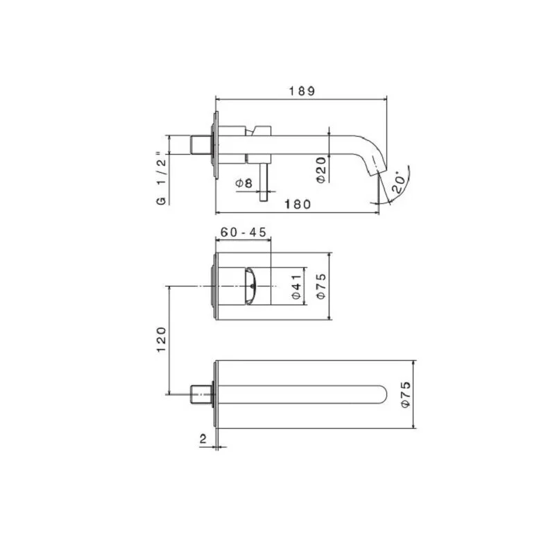 Смеситель для раковины Kerama Marazzi Eterna 69628EXKM.50.050 серый