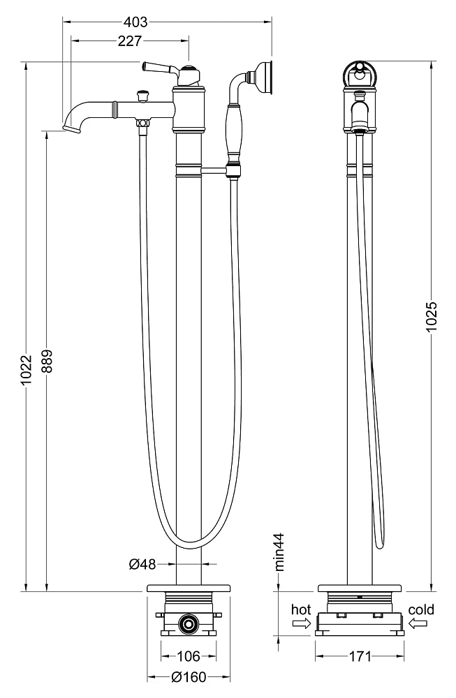 Смеситель для ванны с душем Timo Arisa 5300/03Y-CR черный