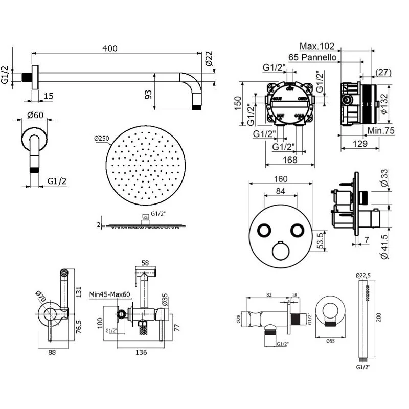 Смеситель для душа Plumberia Selection Psbox KITZPSB02NO черный