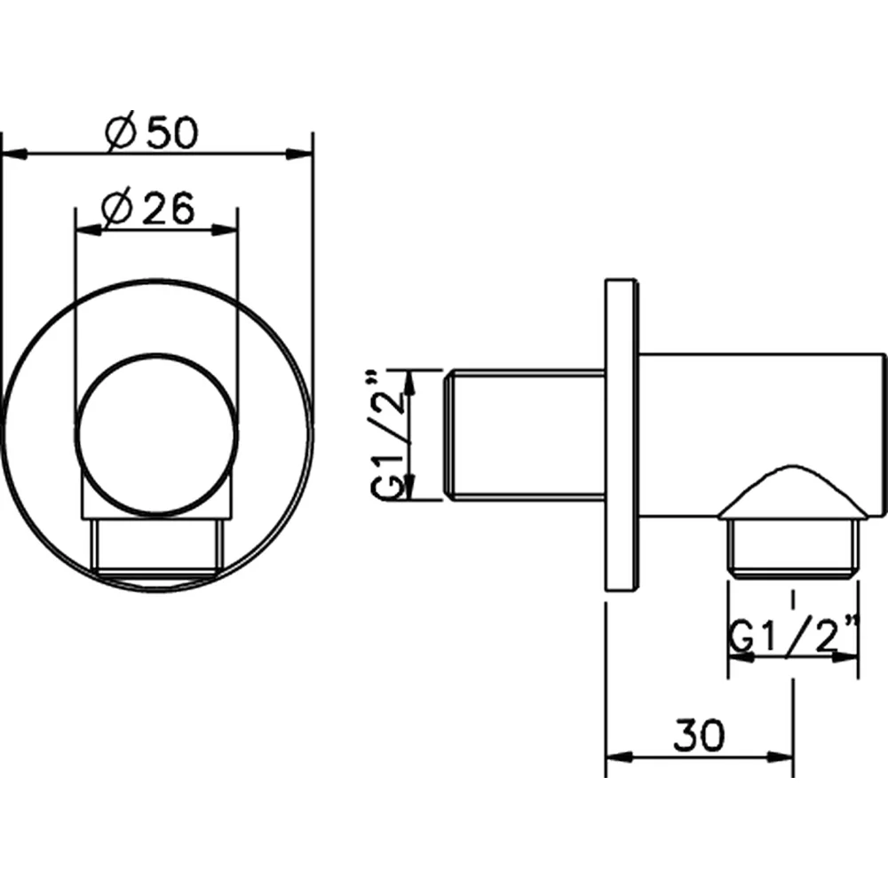 Шланговое подключение  Huber Harlock SS01733021 хром