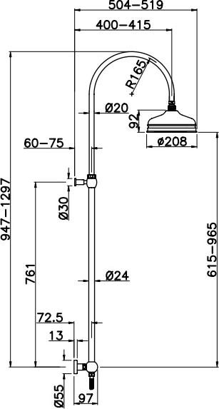 Душевая стойка Gattoni Vivaldi 4290/PDV0