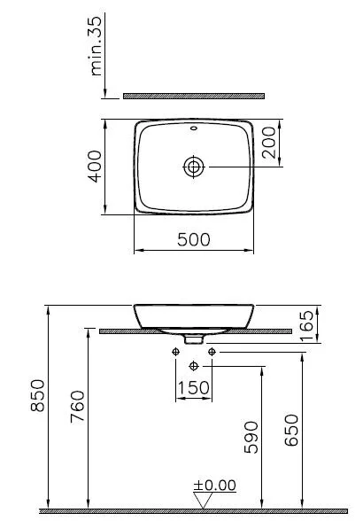 Раковина накладная VitrA Metropole 5667B003-0012 белый