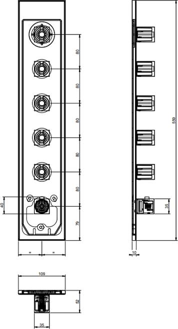 Смеситель для душа Gessi Quadro 43010#031 термостатический, хром