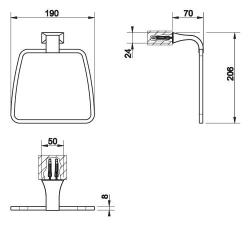 Полотенцедержатель Gessi Mimi 33309-031 хром