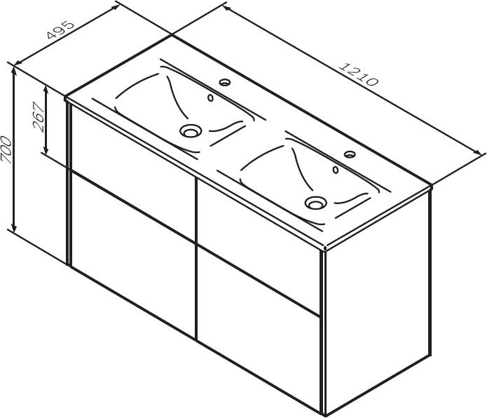 Тумба под раковину AM.PM Spirit 2.1 120 см M71AFXD1202WG, белый