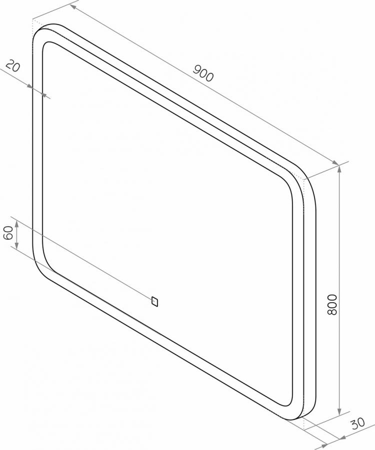 Зеркало Континент Demure 900x800 ЗЛП880 с подсветкой и сенсорным выключателем, белый