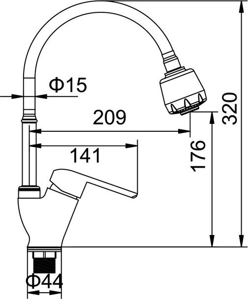 Смеситель для кухни Accoona A4868, хром