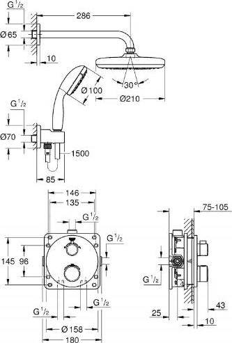 Набор для душа Grohe Grohtherm 34727000