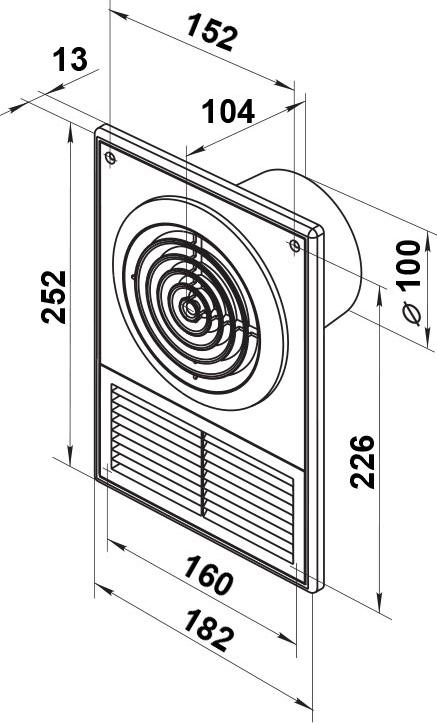 Вытяжной вентилятор Vents 100 Ф