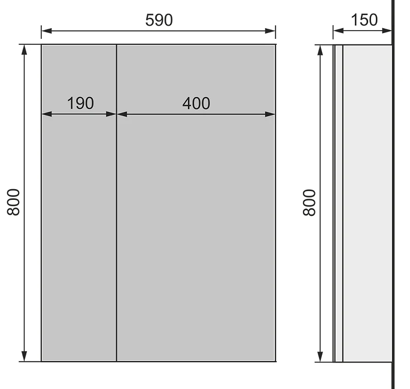 Зеркальный шкаф Raval Quadro Qua.03.60/W белый