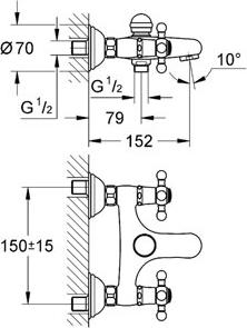 Смеситель для ванны Grohe SINFONIA 25030IG0