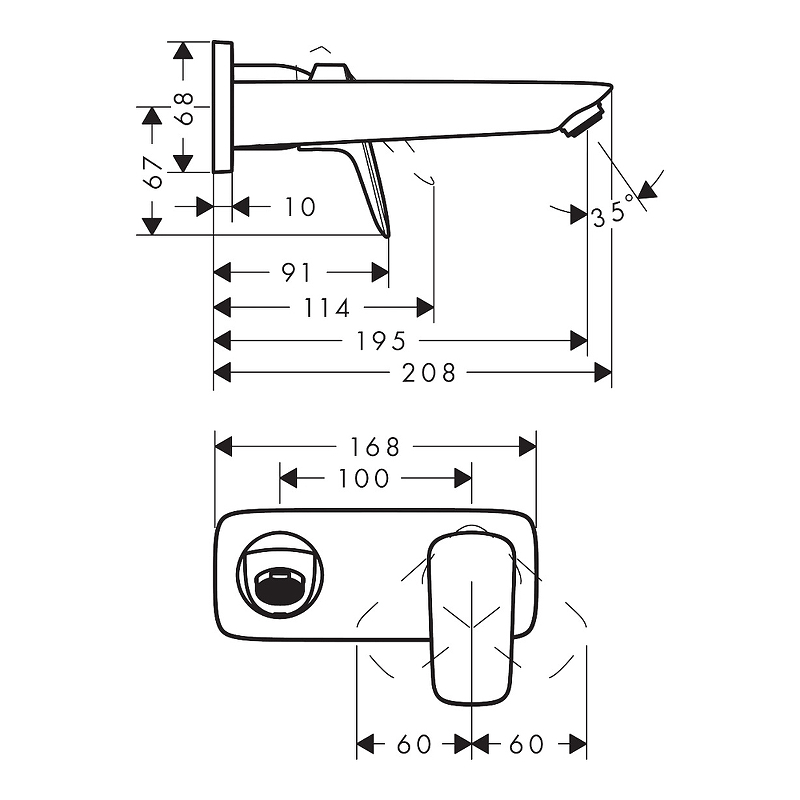 Смеситель для раковины Hansgrohe Logis 71220670, черный матовый