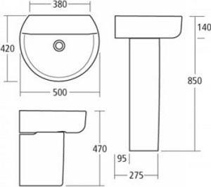 Раковина 50 см Ideal Standard Connect Sphere E789501