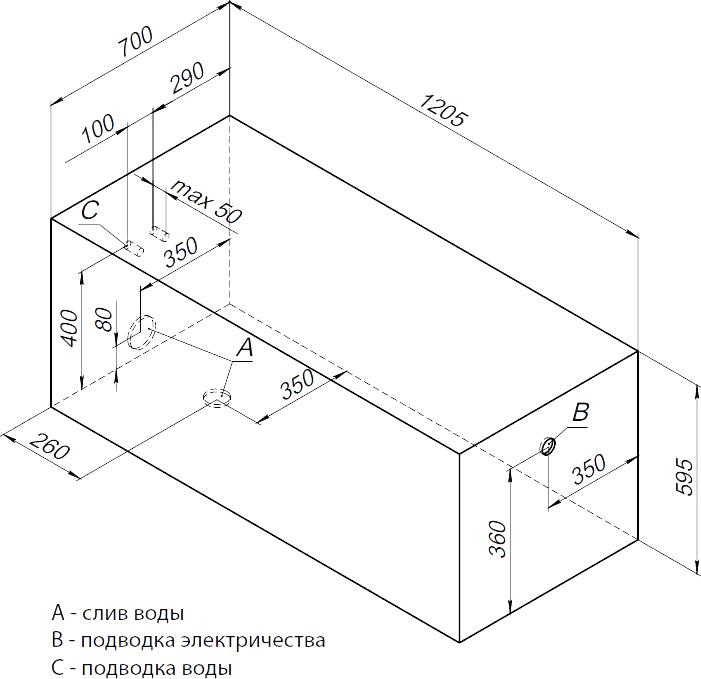 Акриловая ванна Aquanet West 120x70 00204050