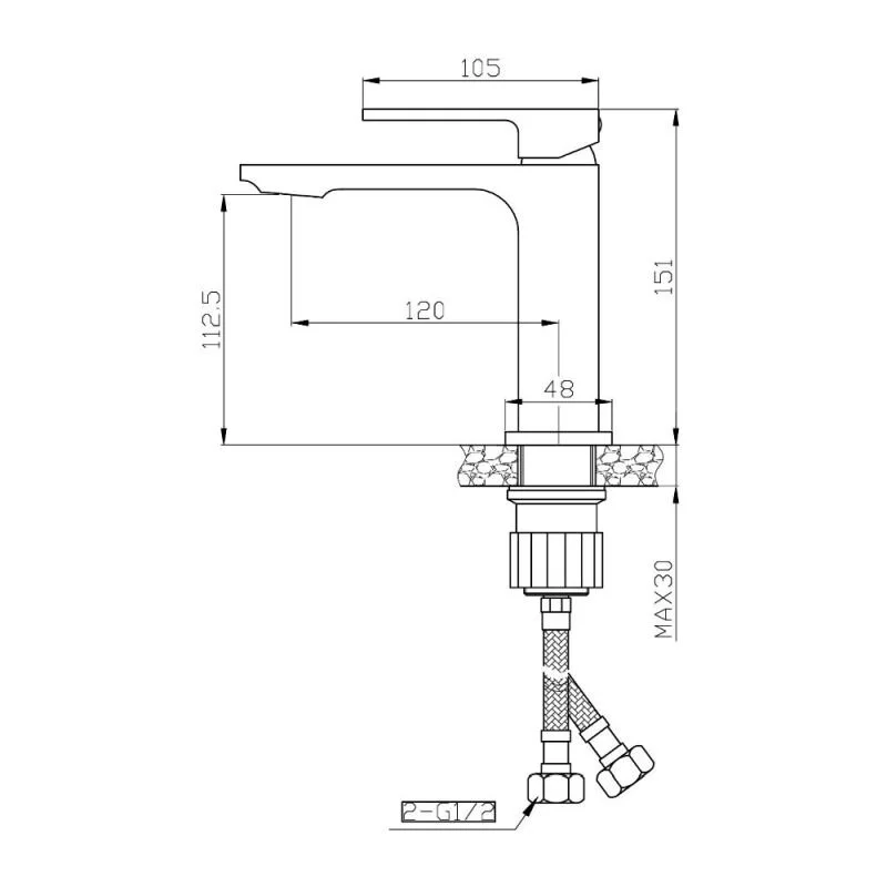 Смеситель для раковины Orange Lutz M04-021W белый