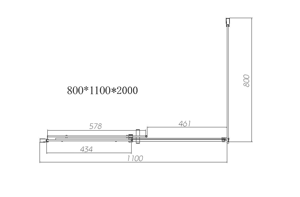 Душевой уголок Vincea Dice VSR-4D8011CLB 110x80, черный, стекло прозрачное