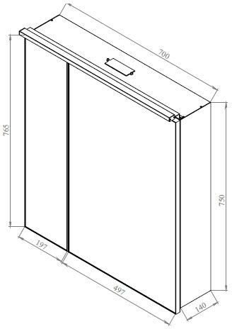 Зеркало De Aqua Алюминиум 70 AL 503 070 G Led подсветка