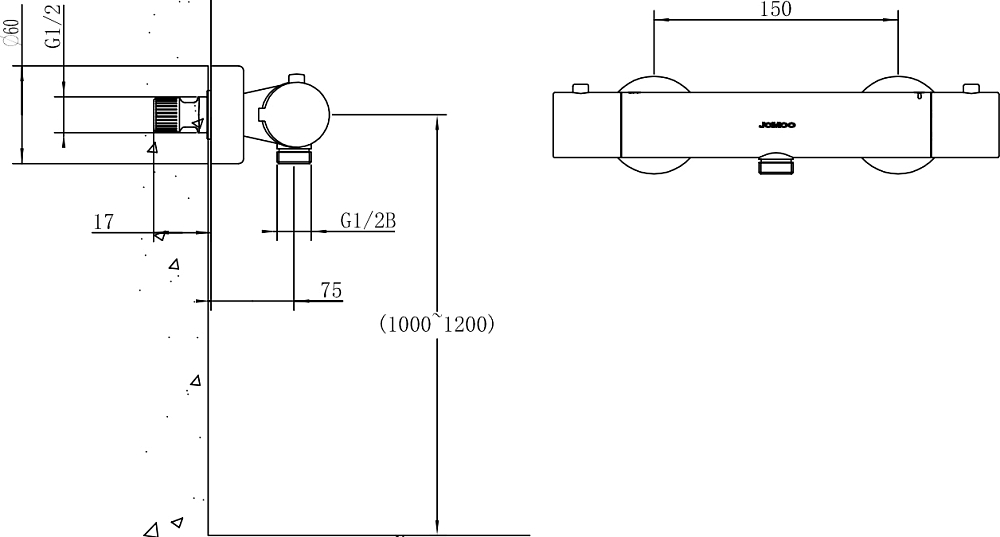 Душевой комплект STWORKI 25034-316/1BG-lG11 + 26658400