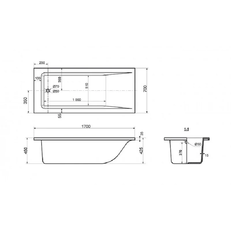 Ванна из искуственного камня Delice Diapason DLR330005 белый